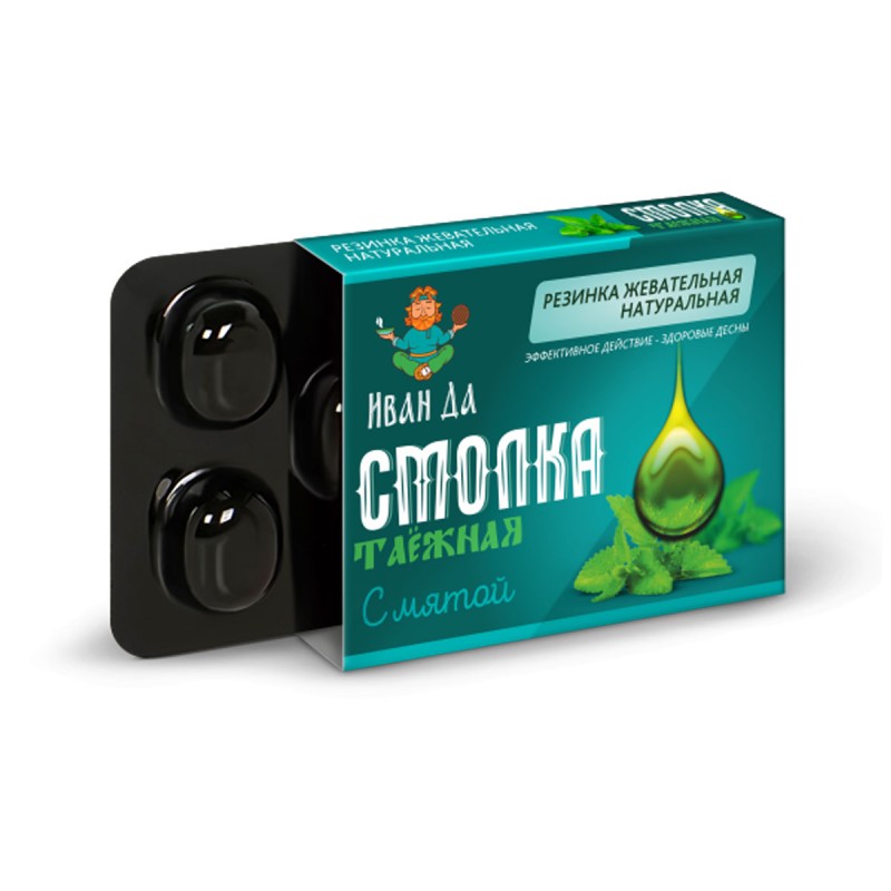 Резинка жевательная Смолка таежная с мятой №5 по 0,8 г