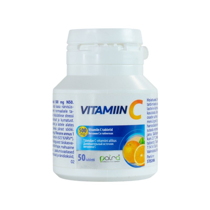 Vitamiin C tabl. 500mg N50 Paira