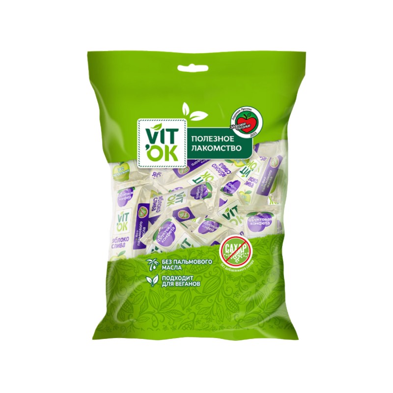 Конфеты "VITok" фруктовые "Яблоко-слива" 500гр