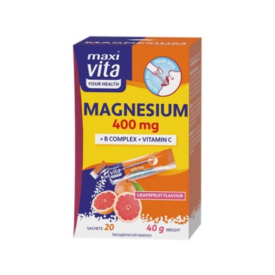 Maxi Vita Magneesium 400mg + B complex + vitamin C pulber 2g 20tk