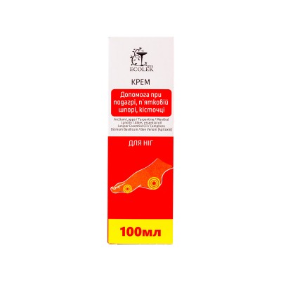 Jalakreem podagra, kukekannuse, jalanuki korral Ecolek 100ml
