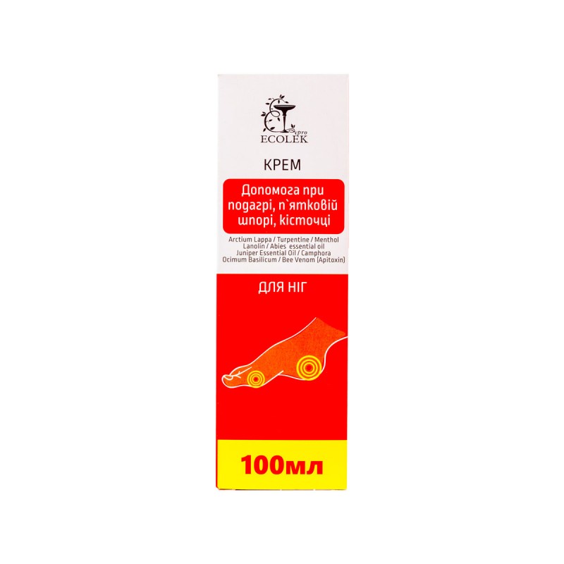 Jalakreem podagra, kukekannuse, jalanuki korral Ecolek 100ml